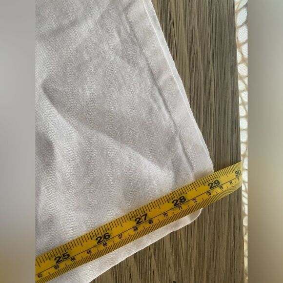 NWT  Boden Pants US 8P Long Linen Wide Leg White Womens Casual drawstring Button - Picture 15 of 16